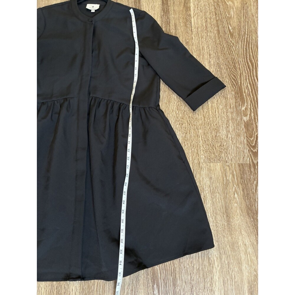 Tuckernuck Black Stretch Crepe Royal Shirt Dress in Black Size Medium - Picture 6 of 8